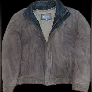Vintage Wilsons Leather Jacket Men X-Large Brown Suede Leather Collar Bomber